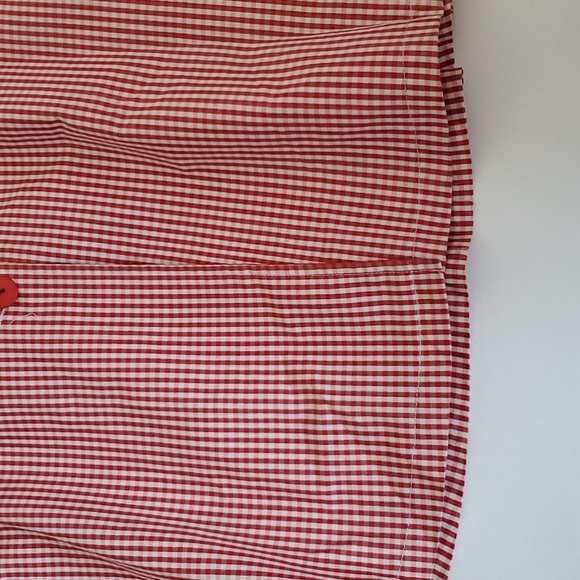 Vintage Retro Promod France Red & White Checkered Checked Button Up Trench Coat - Picture 10 of 11